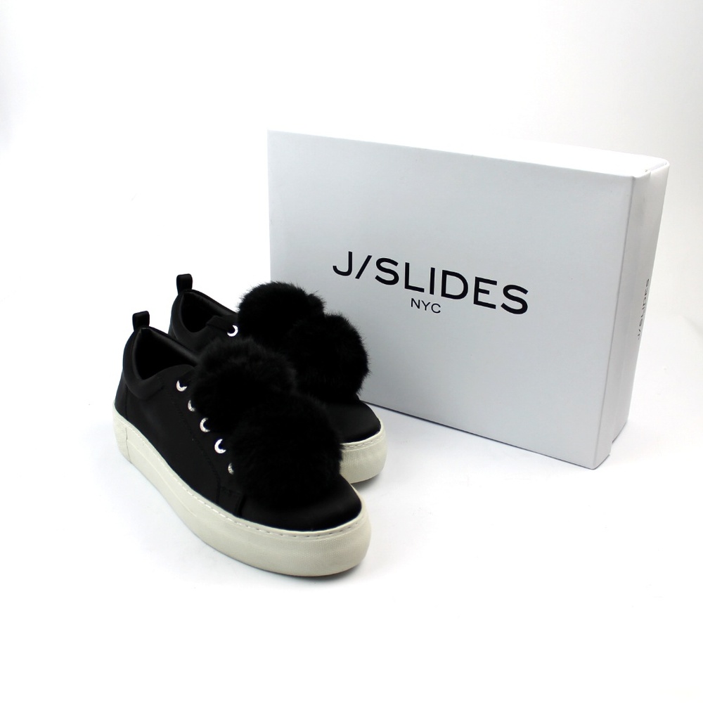 J/Slides Alpha Satin Pompom Platform Sneakers 8.5 - Picture 6 of 6